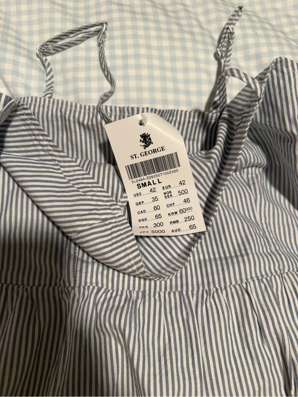 Brandy Melville Blue and White Striped Maxi Dress